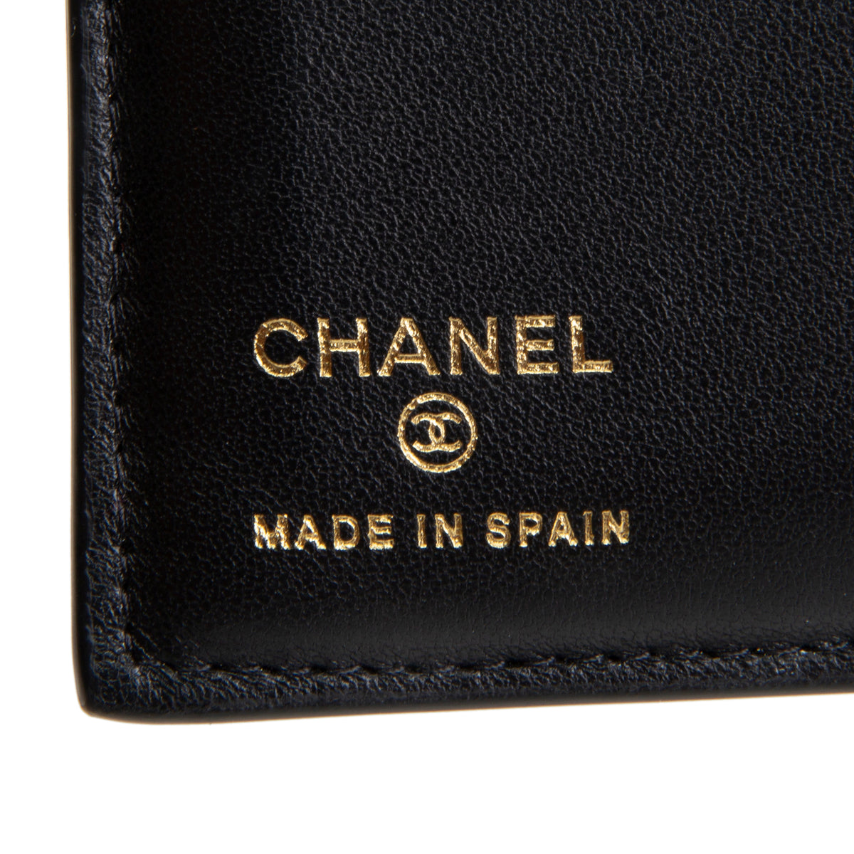 CHANEL Crococo Embossed Passport Cover - Black