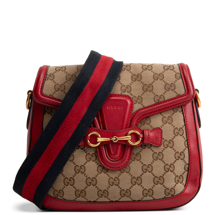 GUCCI GG Canvas Lady Web Medium Shoulder Bag OUTLET FINAL SALE