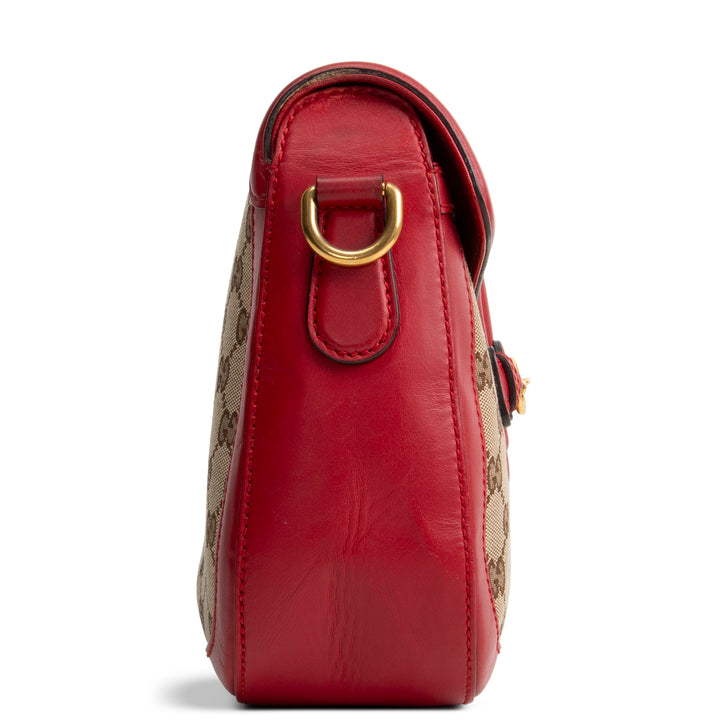 GUCCI GG Canvas Lady Web Medium Shoulder Bag OUTLET FINAL SALE