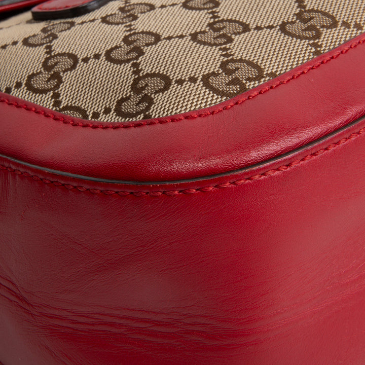 GUCCI GG Canvas Lady Web Medium Shoulder Bag OUTLET FINAL SALE