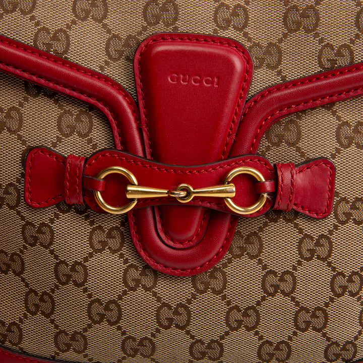 GUCCI GG Canvas Lady Web Medium Shoulder Bag OUTLET FINAL SALE