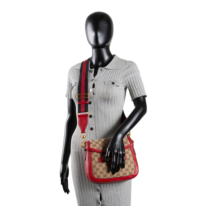 GUCCI GG Canvas Lady Web Medium Shoulder Bag OUTLET FINAL SALE