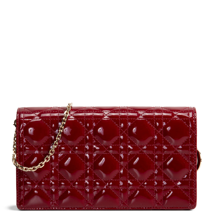 DIOR Patent Lady Dior Pouch on Chain