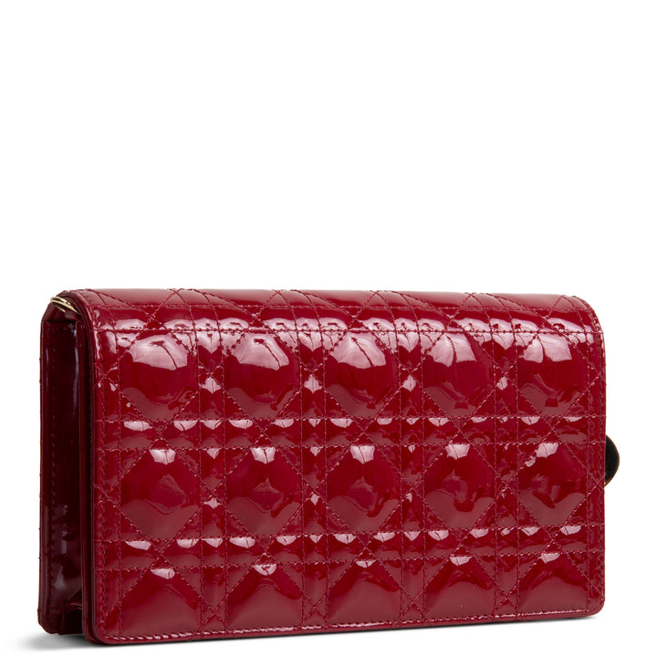 DIOR Patent Lady Dior Pouch on Chain