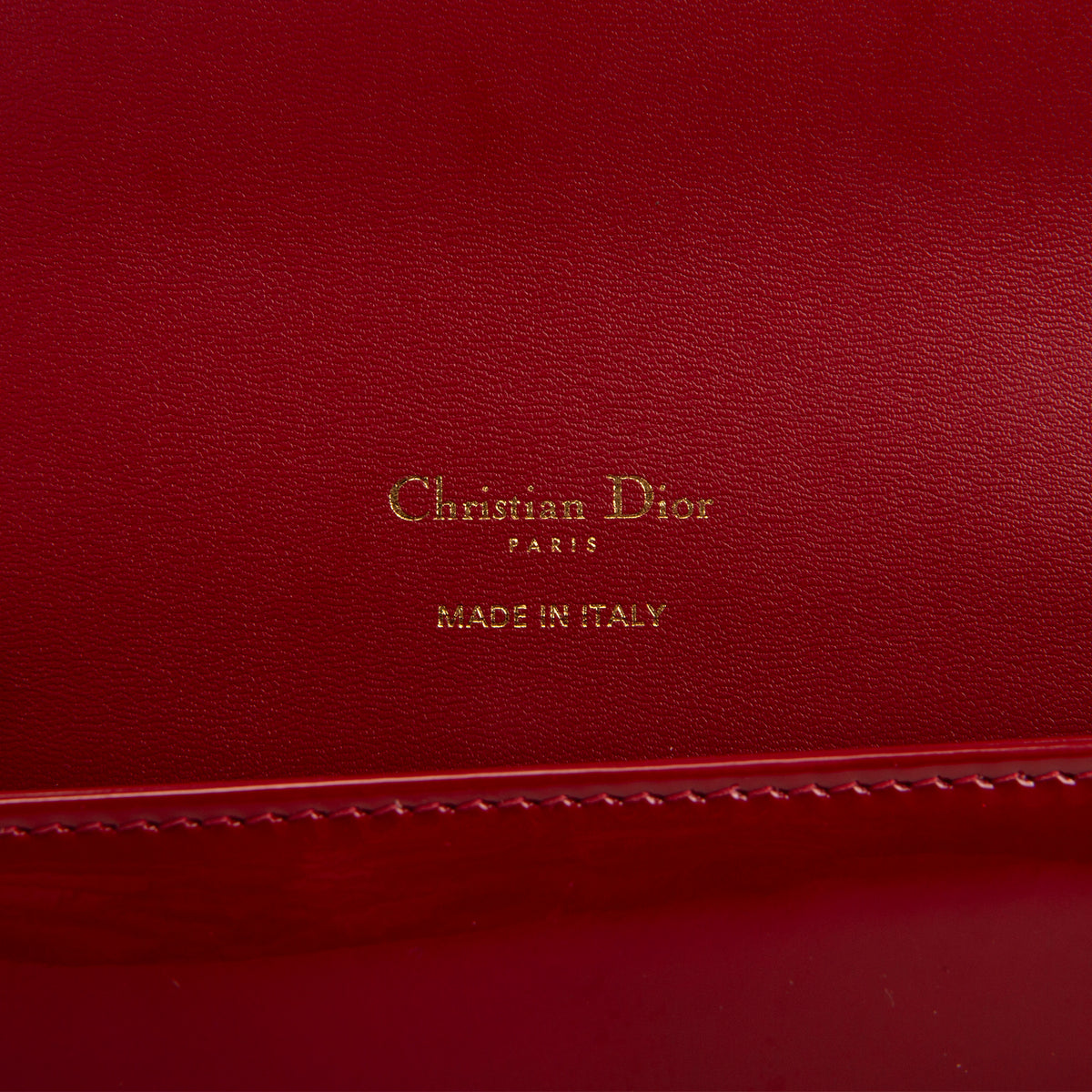 DIOR Patent Lady Dior Pouch on Chain