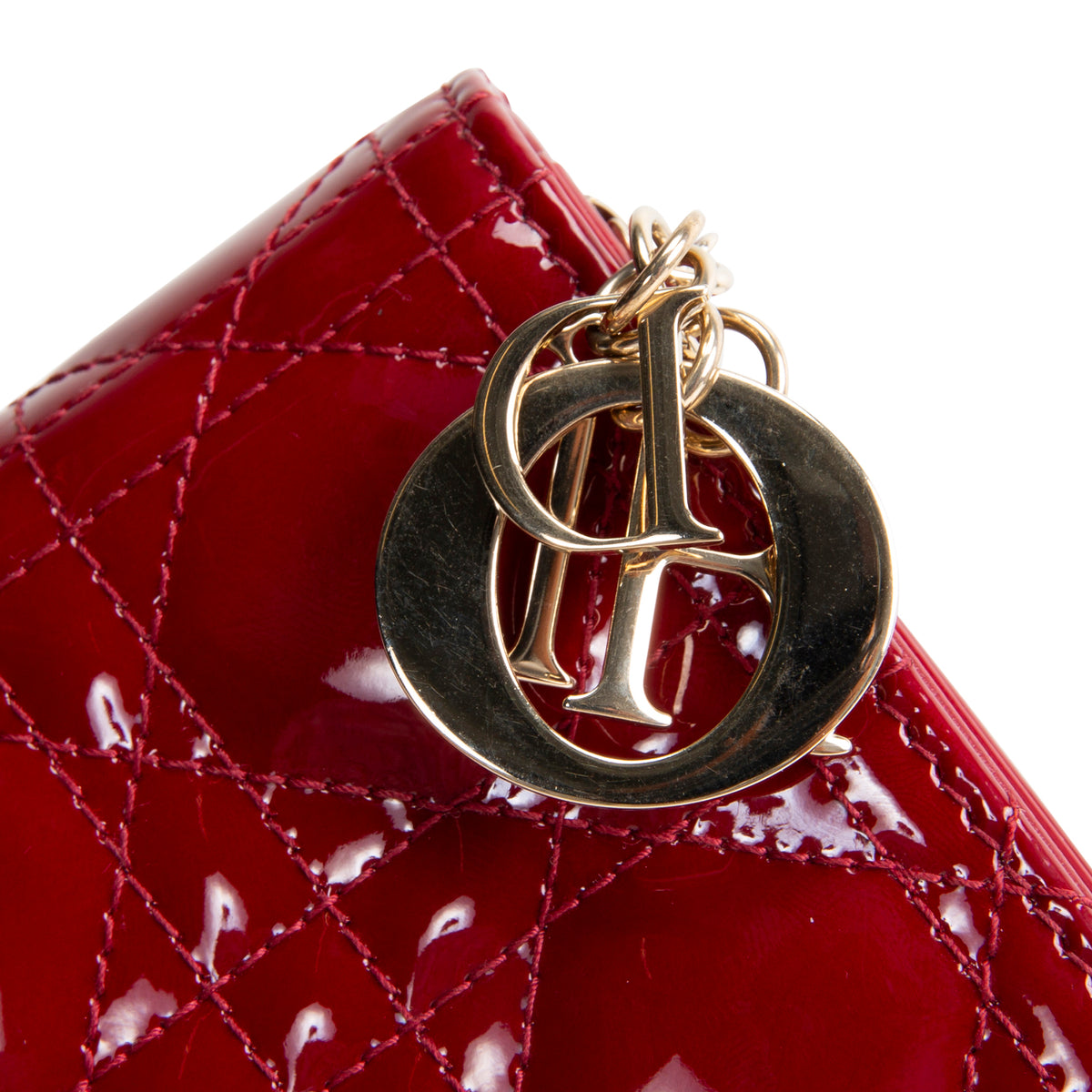 DIOR Patent Lady Dior Pouch on Chain