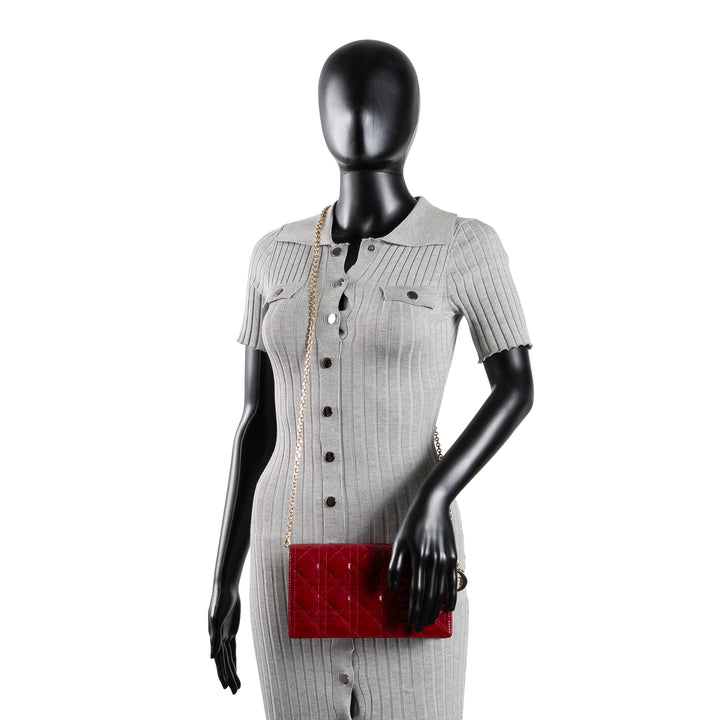 DIOR Patent Lady Dior Pouch on Chain