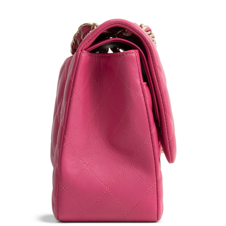 CHANEL Jumbo Quilted Lambskin Double Flap - Pink