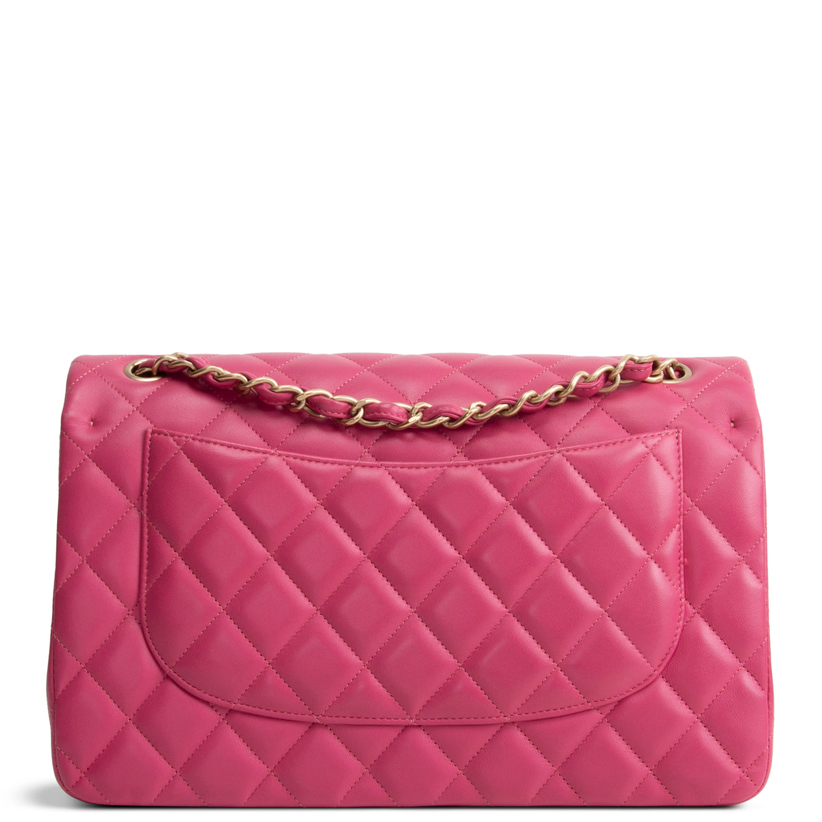 CHANEL Jumbo Quilted Lambskin Double Flap - Pink