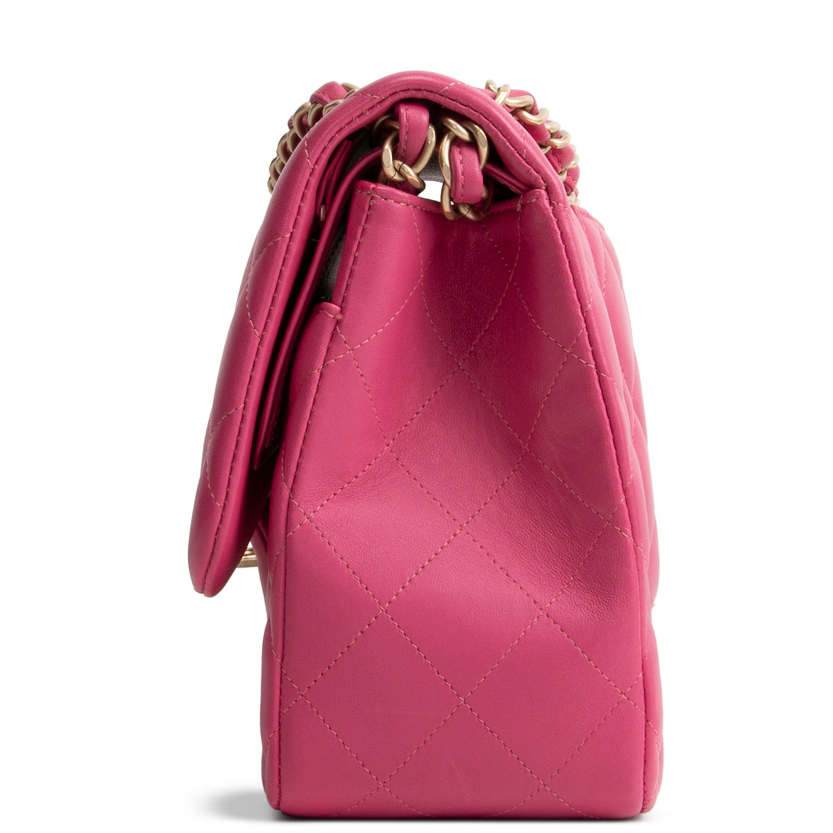 CHANEL Jumbo Quilted Lambskin Double Flap - Pink