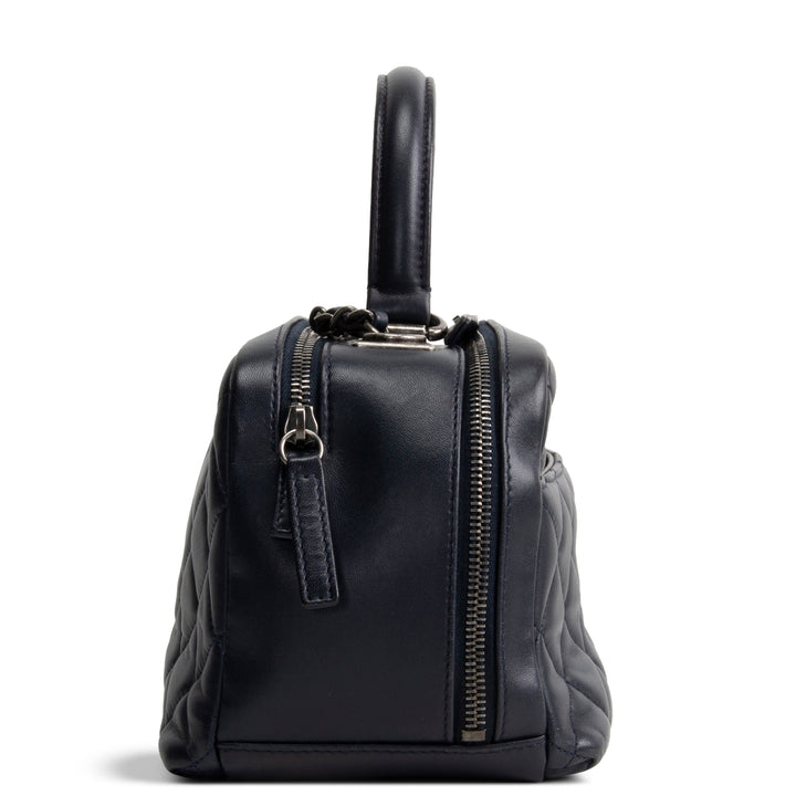 CHANEL Quilted Lambskin Trendy CC Bowling Bag - Deep Navy Blue
