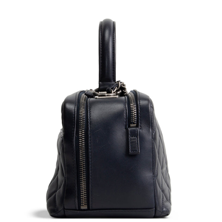 CHANEL Quilted Lambskin Trendy CC Bowling Bag - Deep Navy Blue