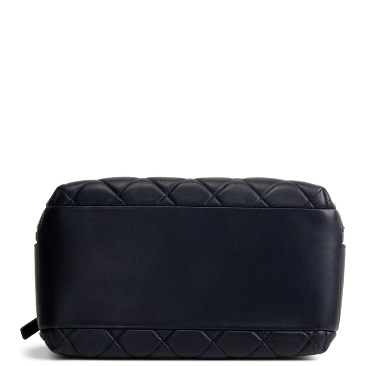 CHANEL Quilted Lambskin Trendy CC Bowling Bag - Deep Navy Blue