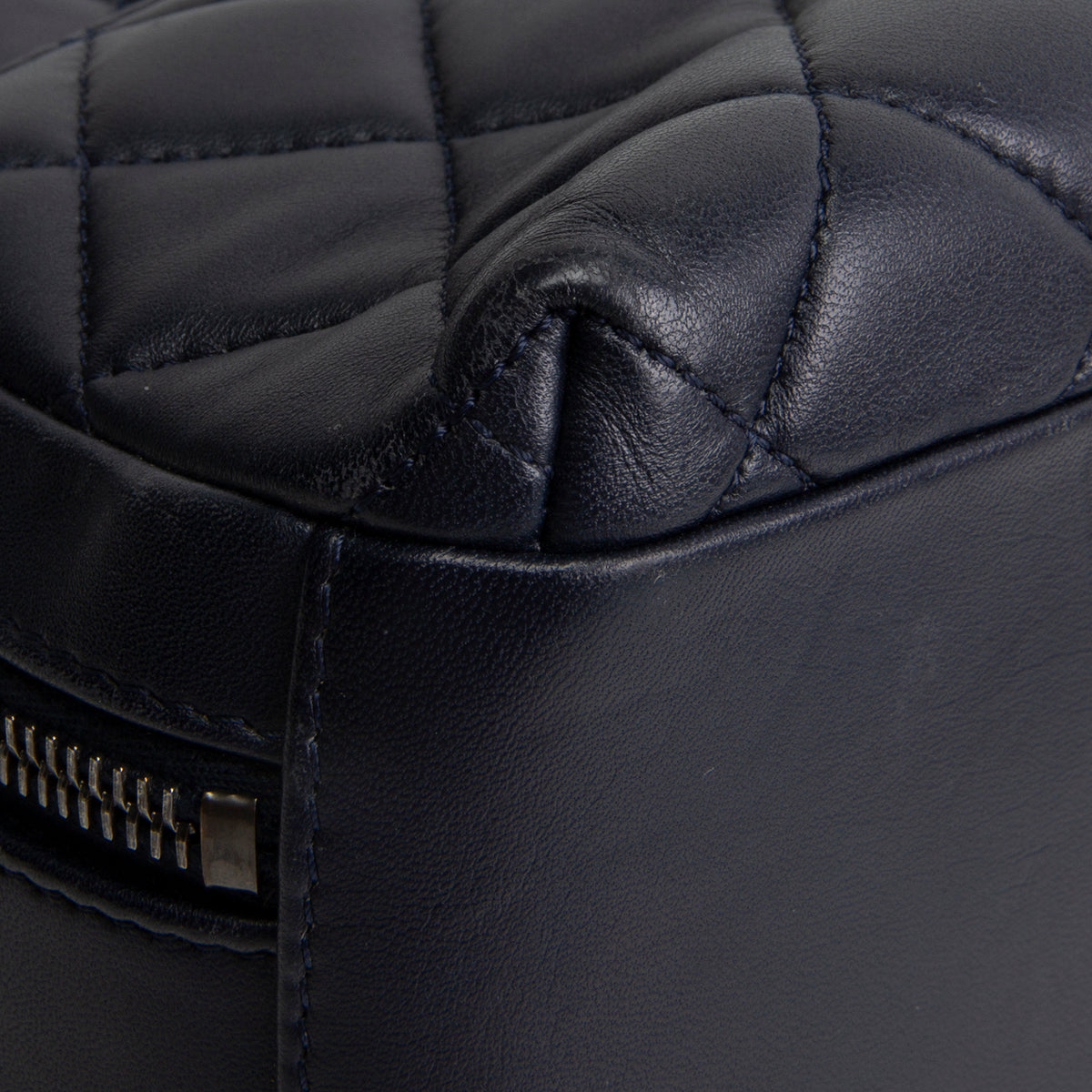 CHANEL Quilted Lambskin Trendy CC Bowling Bag - Deep Navy Blue