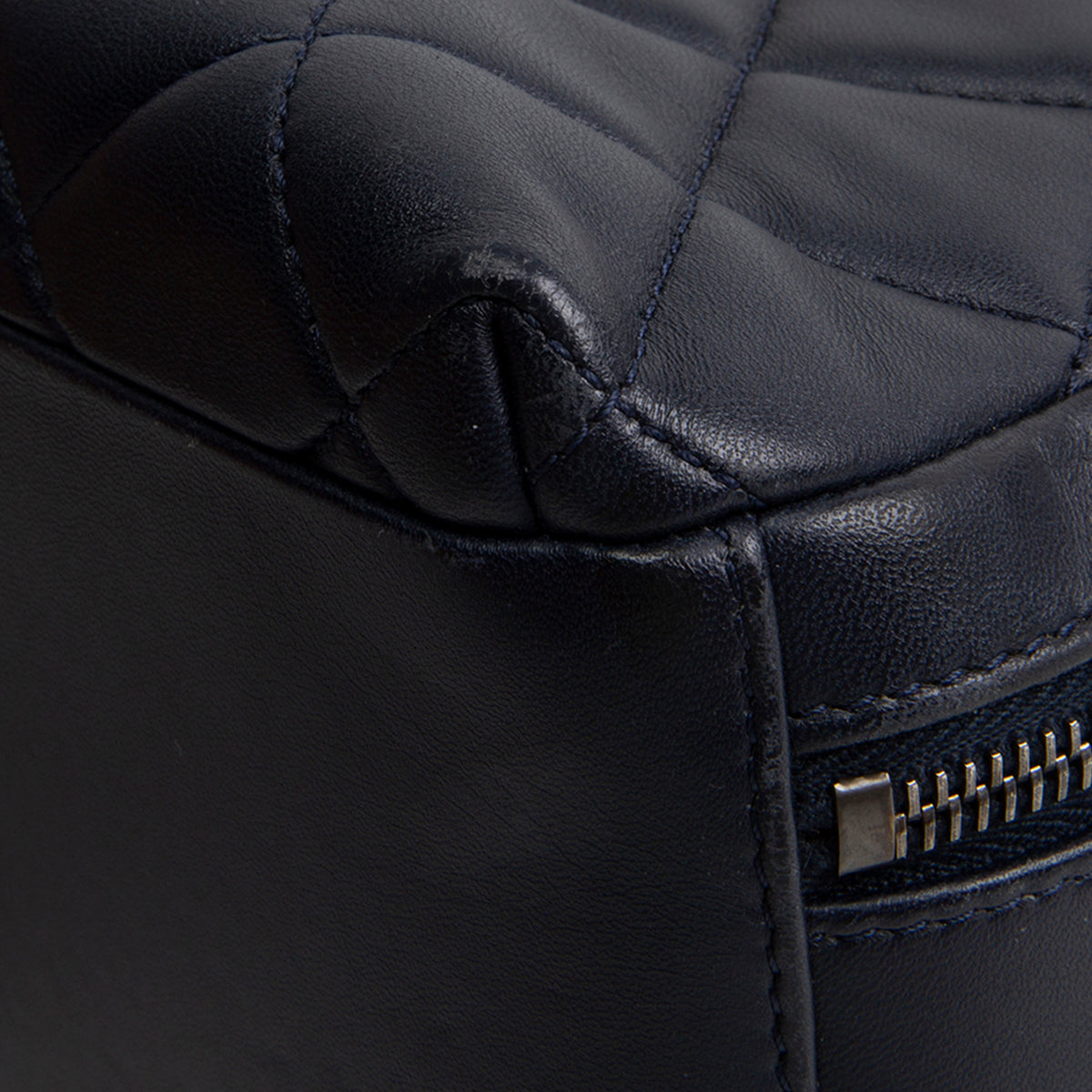 CHANEL Quilted Lambskin Trendy CC Bowling Bag - Deep Navy Blue