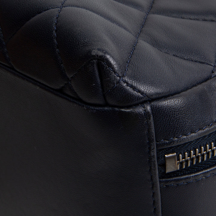 CHANEL Quilted Lambskin Trendy CC Bowling Bag - Deep Navy Blue