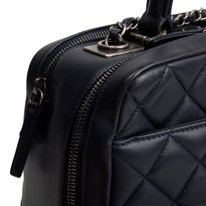 CHANEL Quilted Lambskin Trendy CC Bowling Bag - Deep Navy Blue