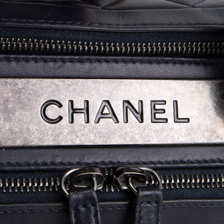 CHANEL Quilted Lambskin Trendy CC Bowling Bag - Deep Navy Blue