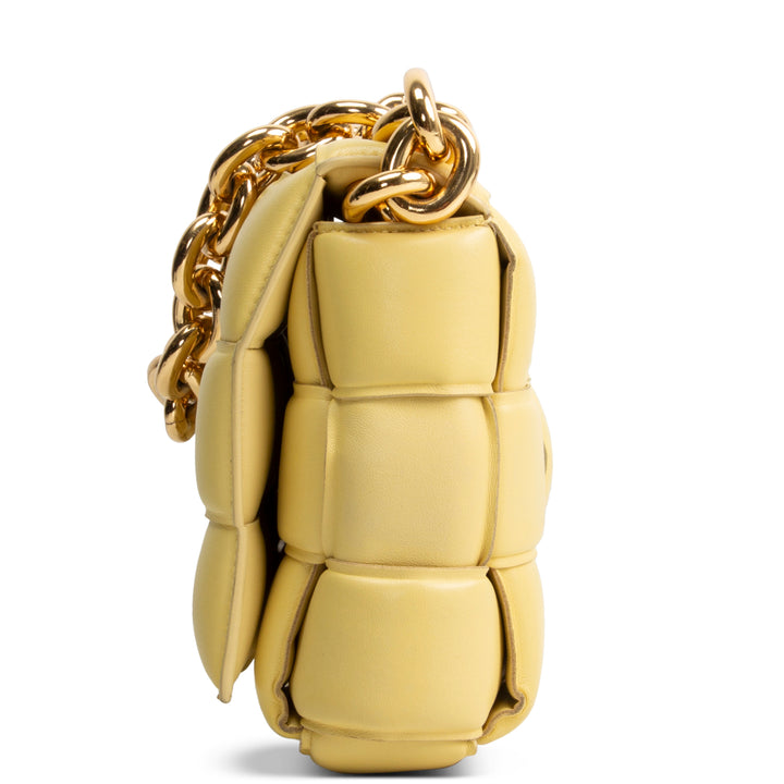 BOTTEGA VENETA Chain Intrecciato Cassette Shoulder Bag - Yellow