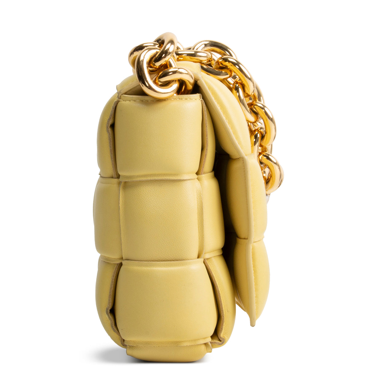 BOTTEGA VENETA Chain Intrecciato Cassette Shoulder Bag - Yellow