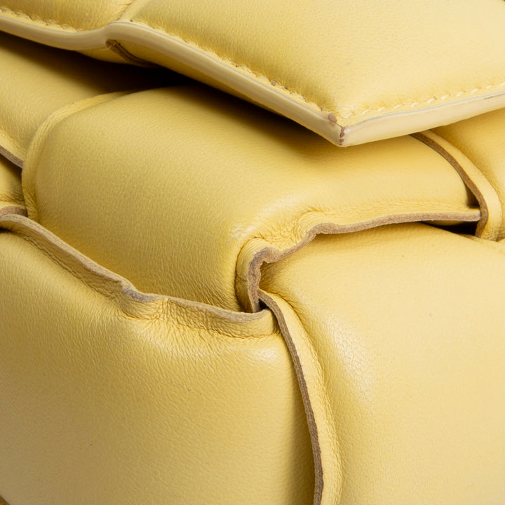 BOTTEGA VENETA Chain Intrecciato Cassette Shoulder Bag - Yellow