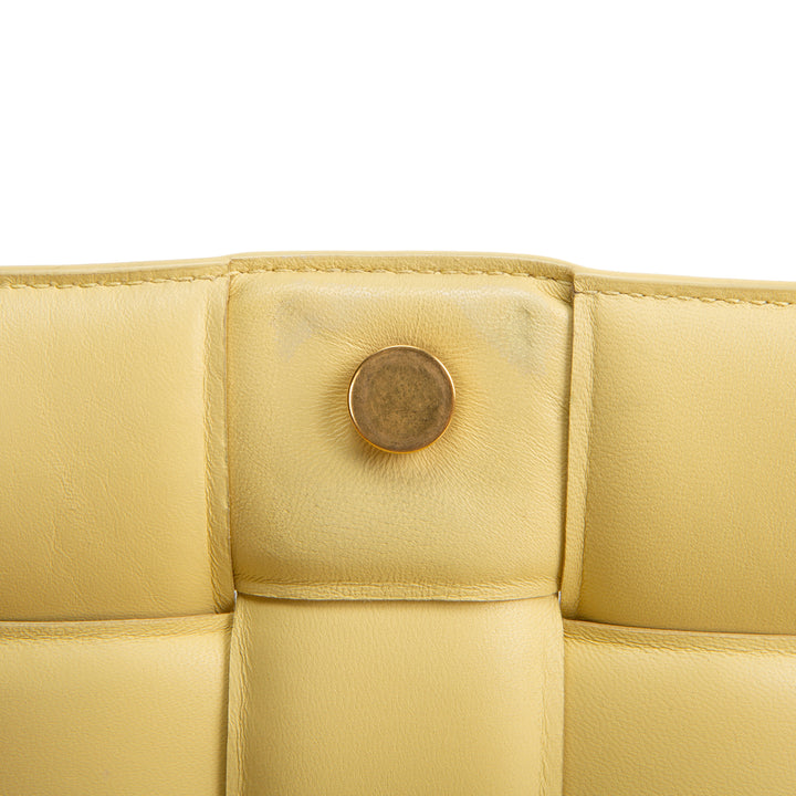 BOTTEGA VENETA Chain Intrecciato Cassette Shoulder Bag - Yellow