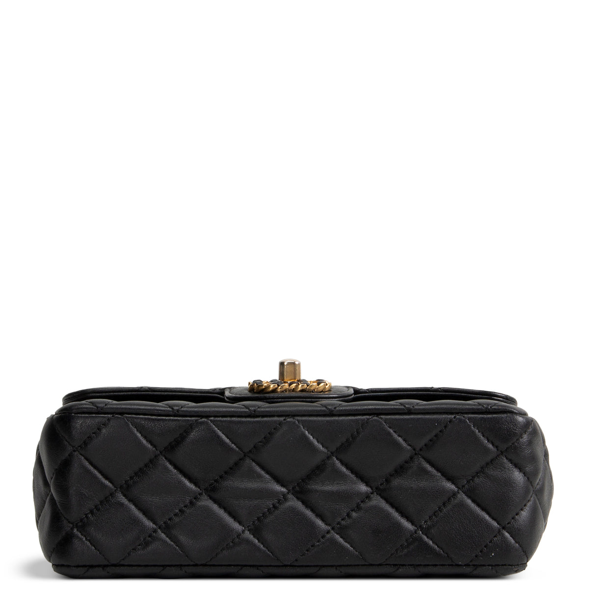 CHANEL Lambskin Quilted Mini Strass on Top Handle Flap Bag