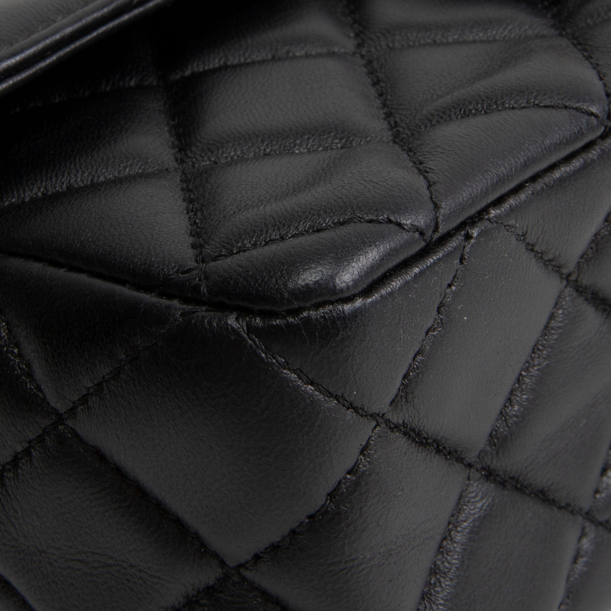 CHANEL Lambskin Quilted Mini Strass on Top Handle Flap Bag