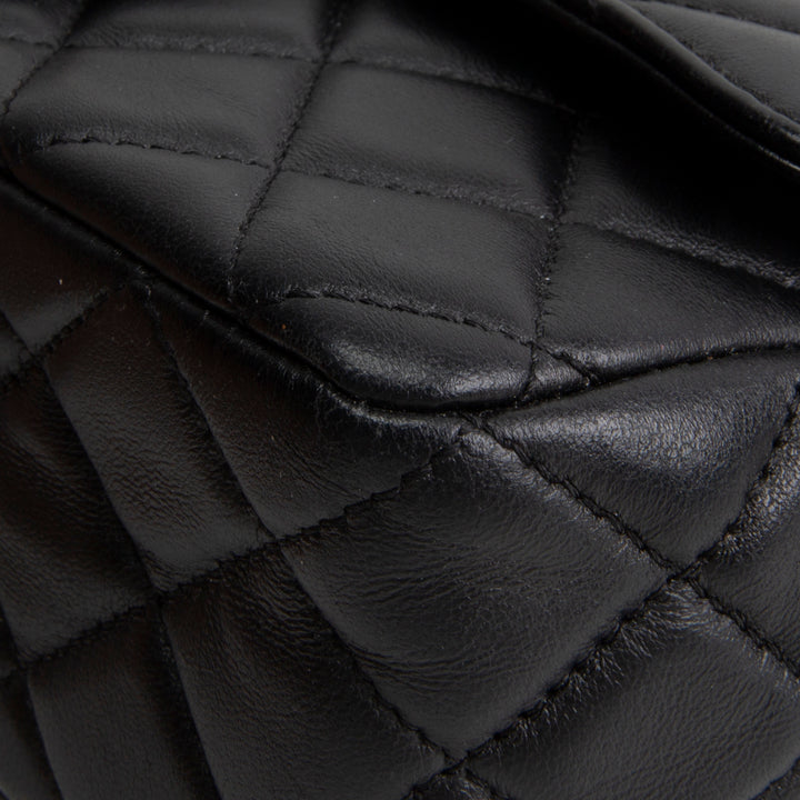 CHANEL Lambskin Quilted Mini Strass on Top Handle Flap Bag