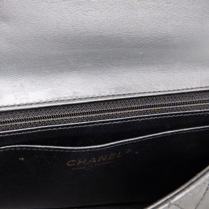 CHANEL Lambskin Quilted Mini Strass on Top Handle Flap Bag