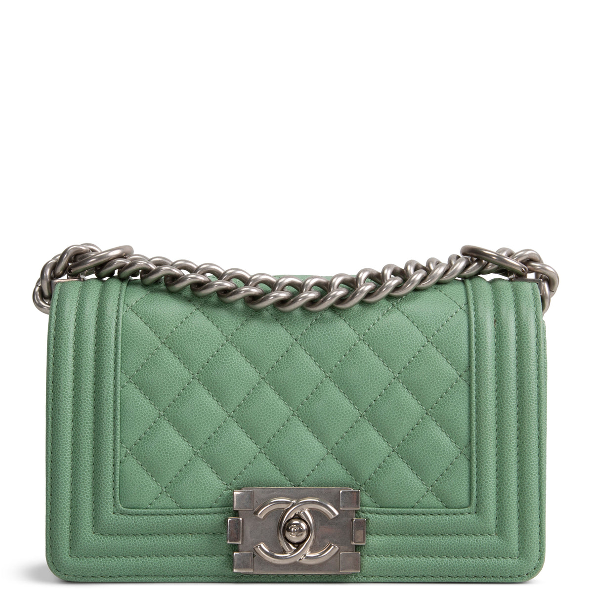CHANEL Caviar Small Boy Bag - Mint
