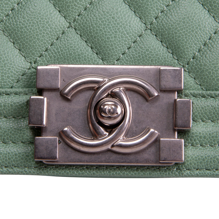 CHANEL Caviar Small Boy Bag - Mint