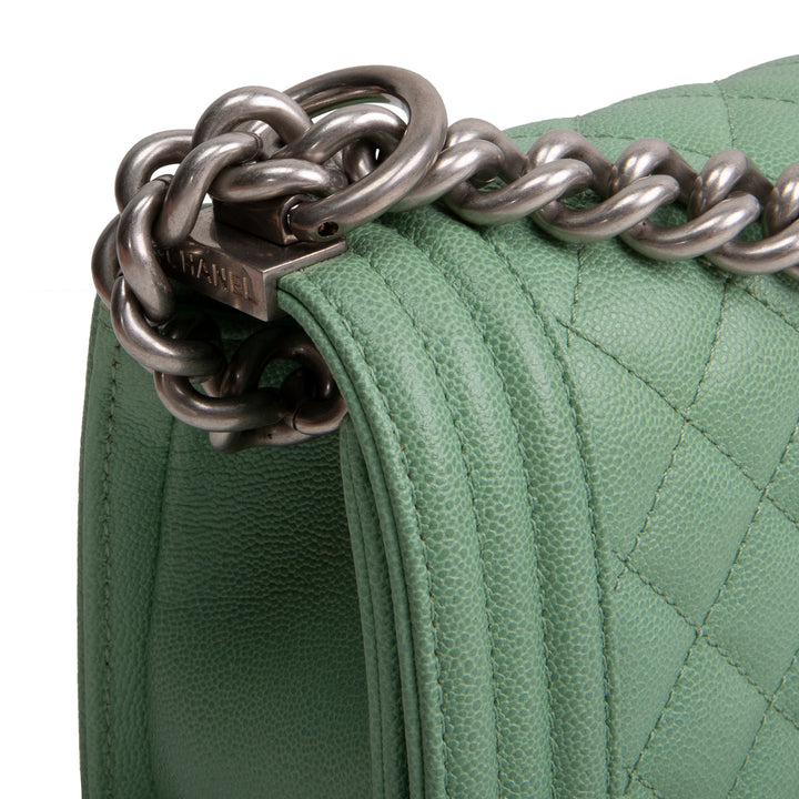 CHANEL Caviar Small Boy Bag - Mint