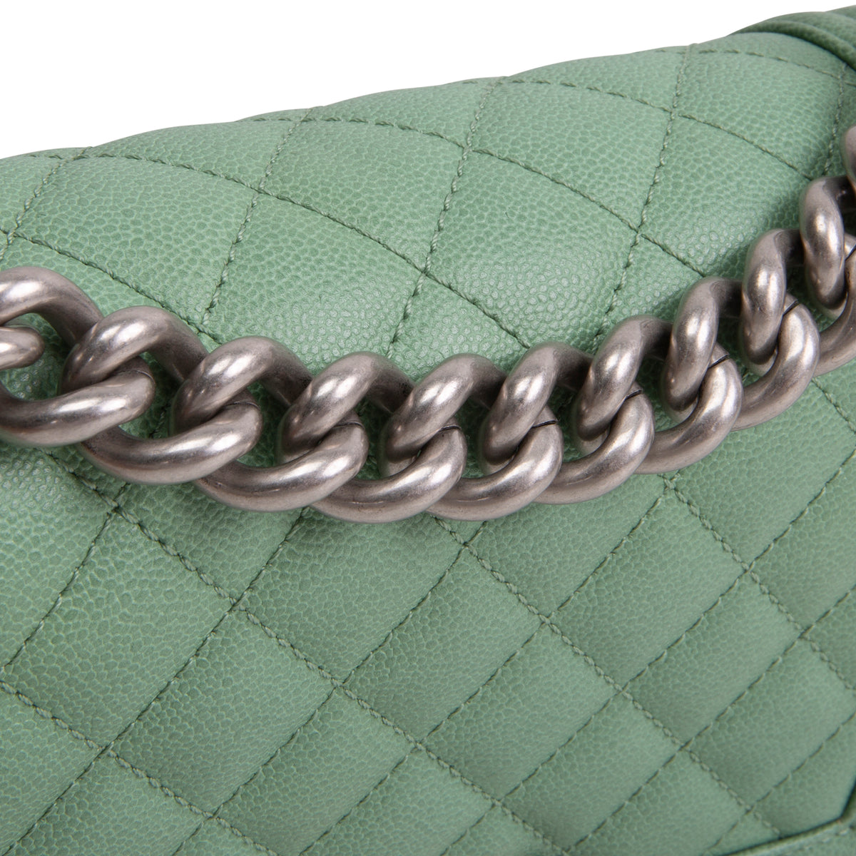 CHANEL Caviar Small Boy Bag - Mint