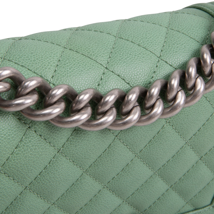 CHANEL Caviar Small Boy Bag - Mint