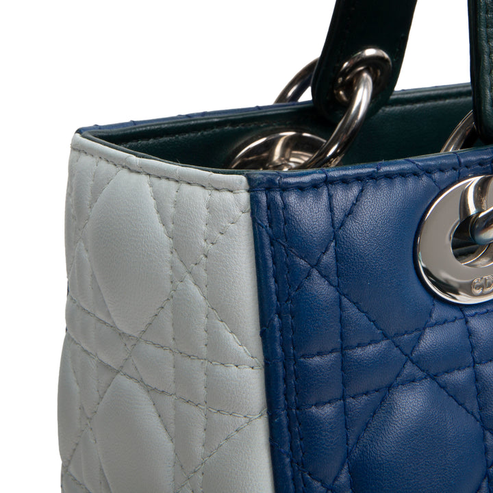 DIOR Tri-Color Medium Lady Dior Bag