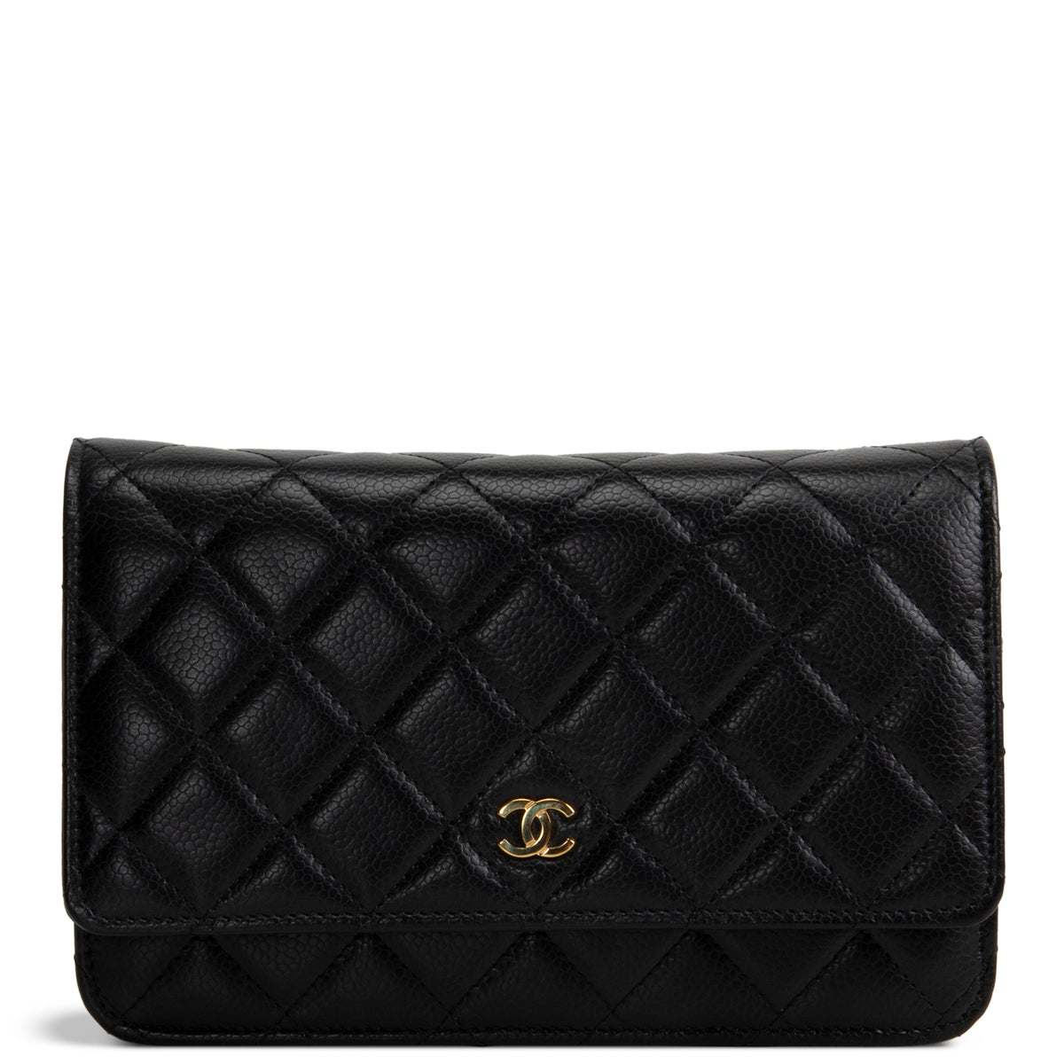 CHANEL Quilted Caviar Wallet on Chain