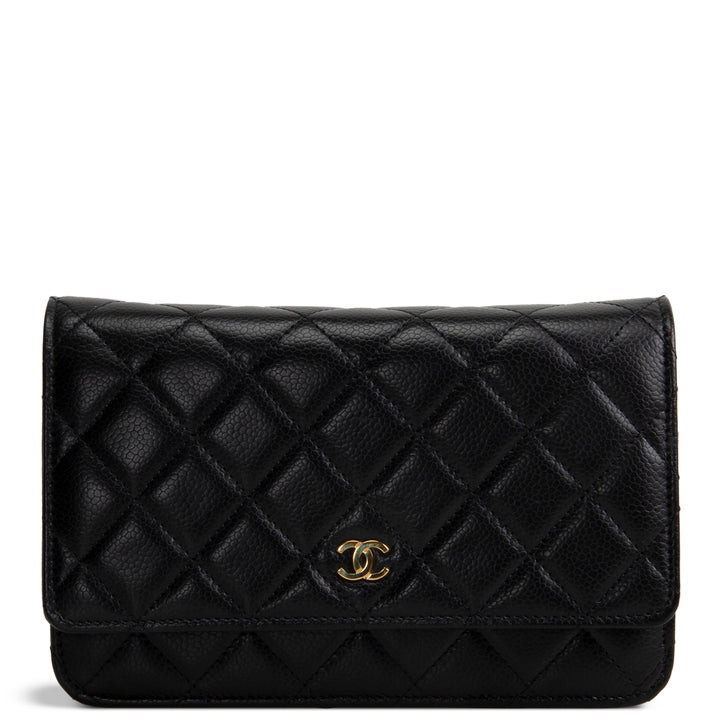 CHANEL Quilted Caviar Wallet on Chain
