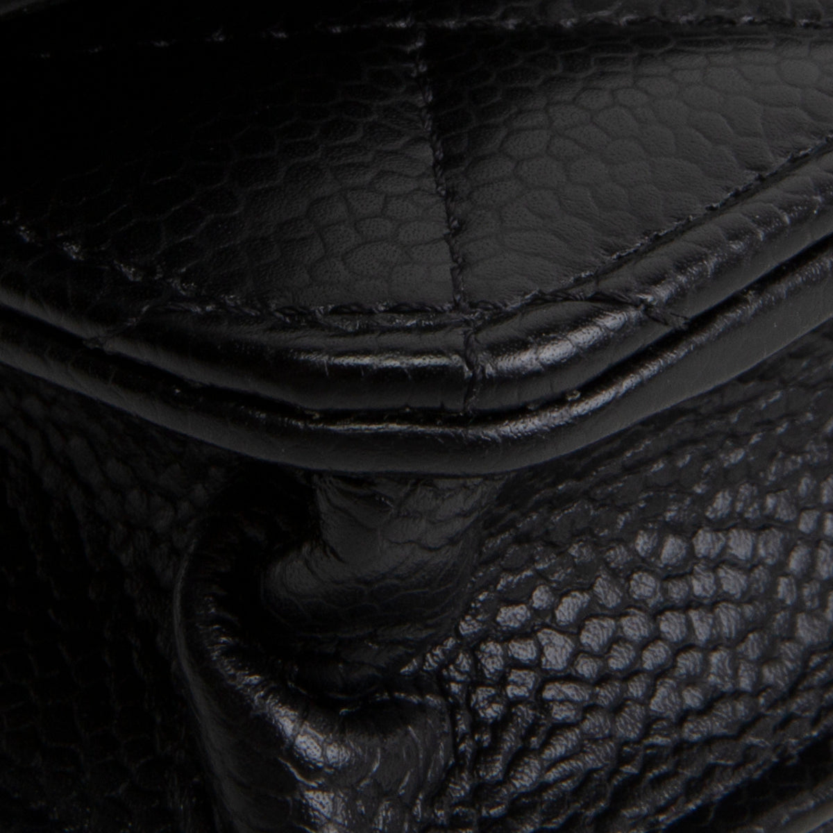 CHANEL Quilted Caviar Wallet on Chain