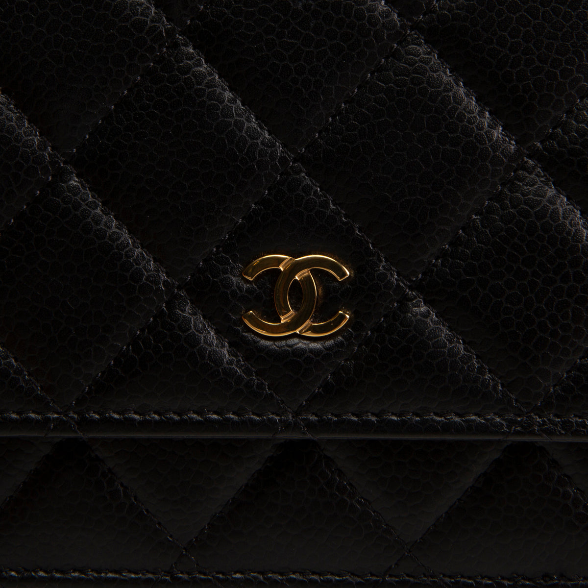 CHANEL Quilted Caviar Wallet on Chain