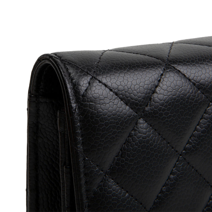 CHANEL Quilted Caviar Wallet on Chain
