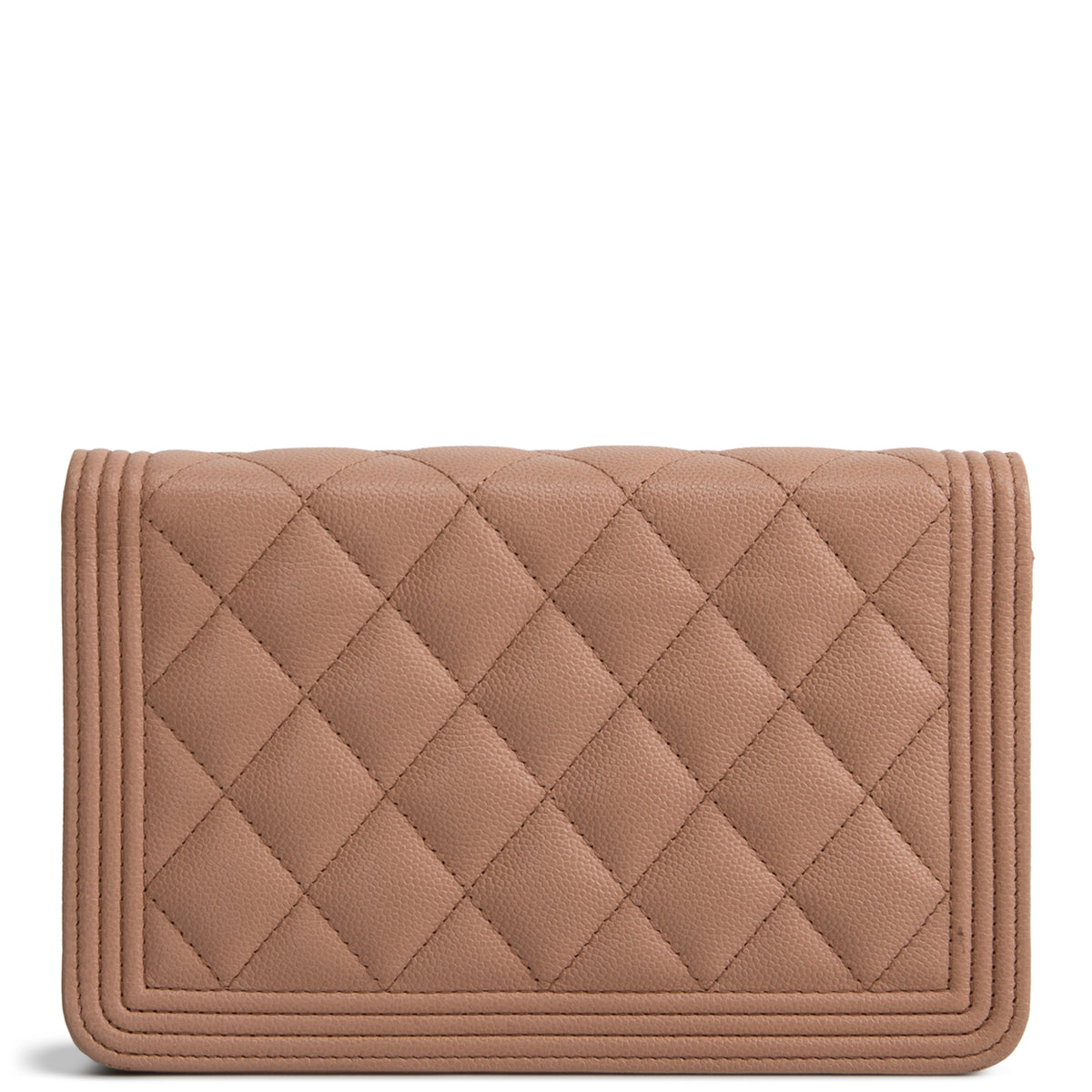 CHANEL Boy Quilted Caviar Wallet on Chain