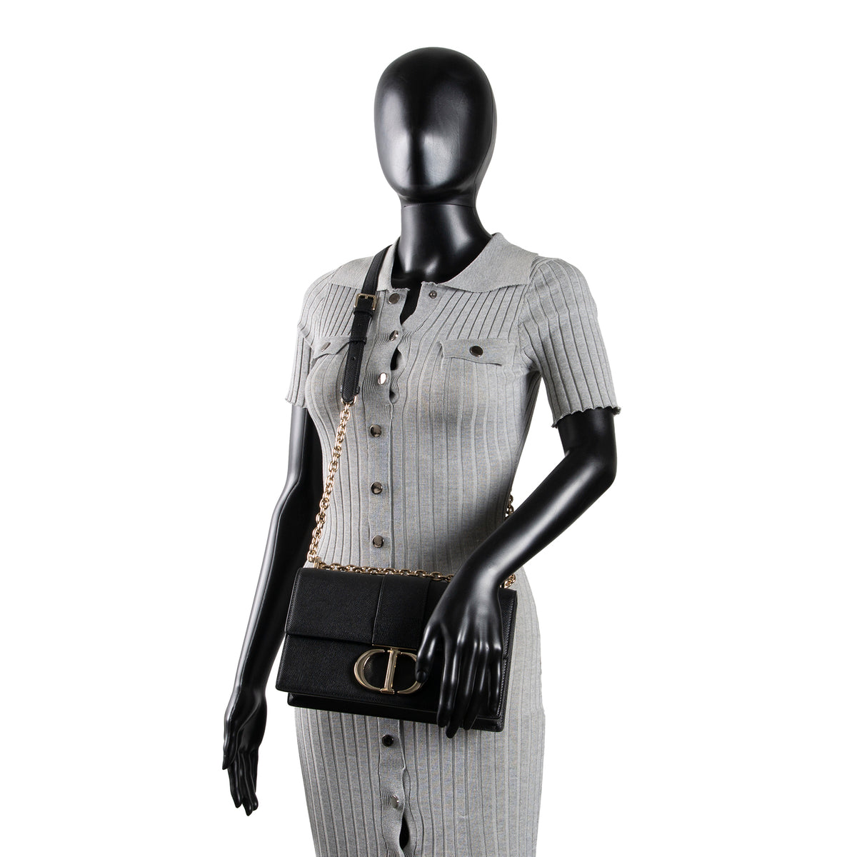 DIOR Embossed 30 Montaigne Chain Flap Bag