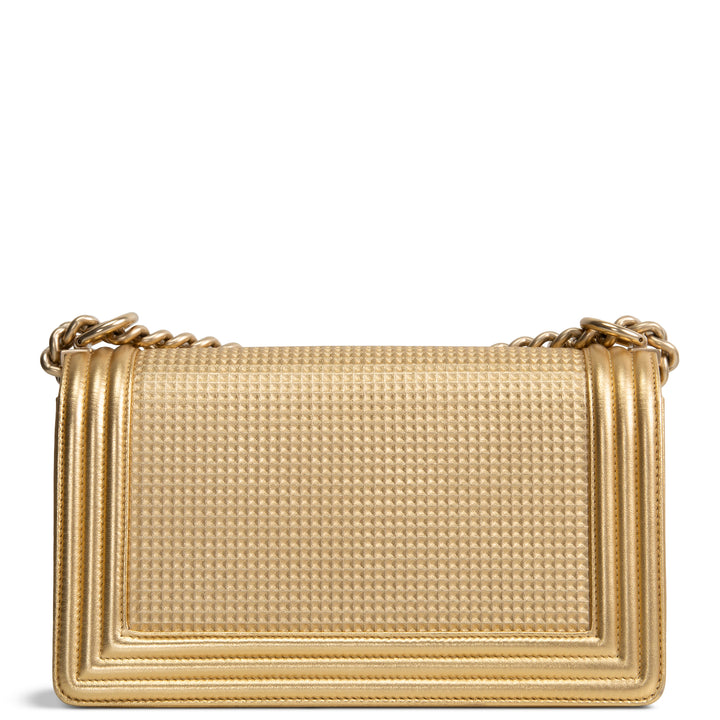 CHANEL Metallic Gold Medium Boy Bag OUTLET FINAL SALE