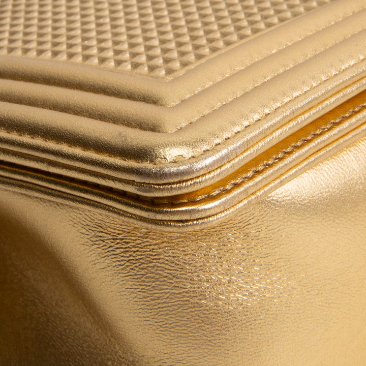 CHANEL Metallic Gold Medium Boy Bag OUTLET FINAL SALE