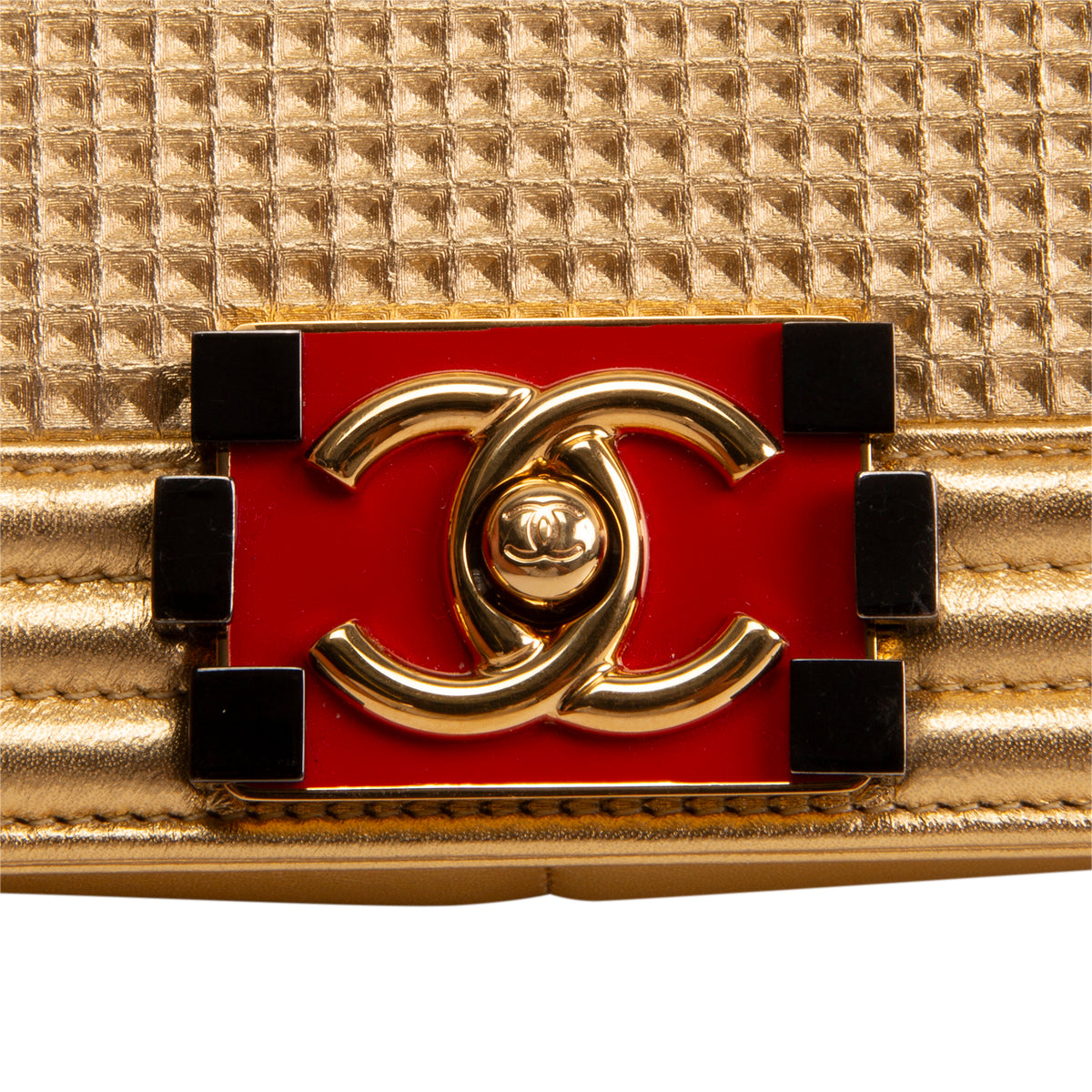 CHANEL Metallic Gold Medium Boy Bag OUTLET FINAL SALE