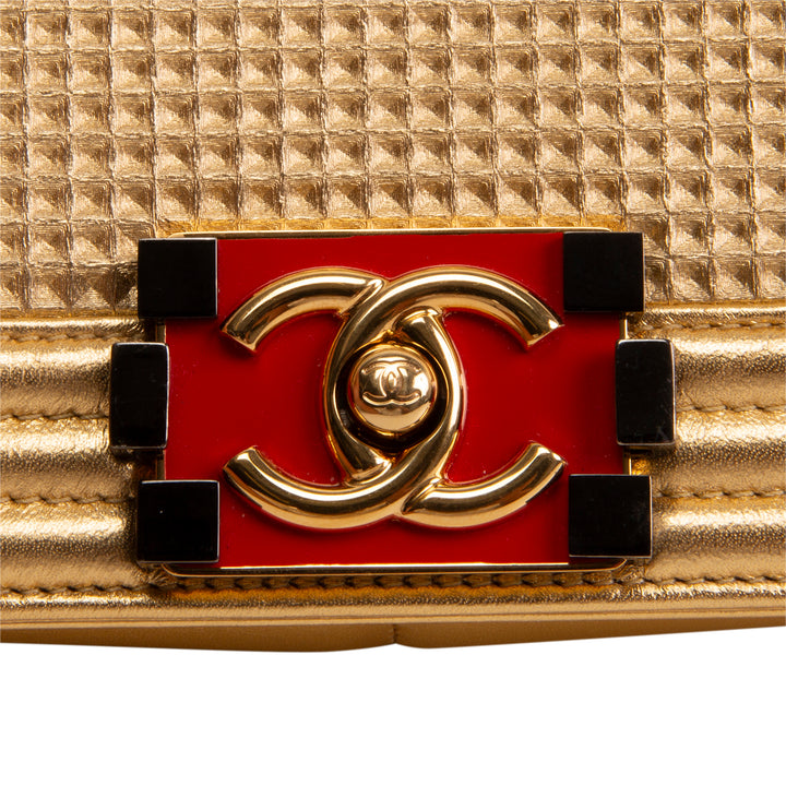 CHANEL Metallic Gold Medium Boy Bag OUTLET FINAL SALE