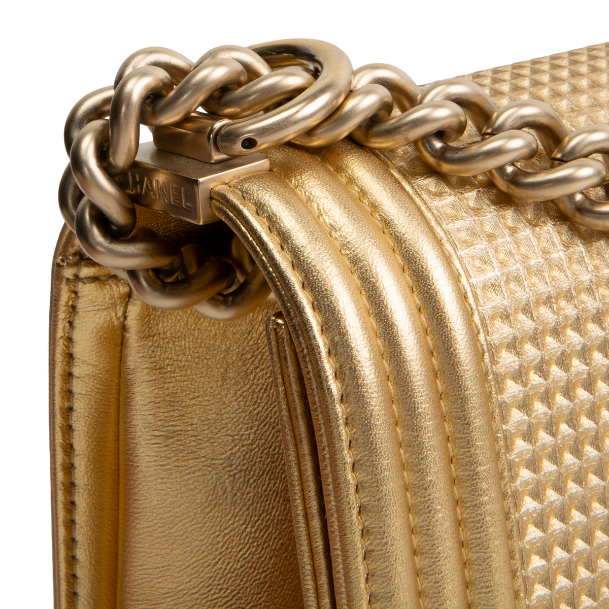 CHANEL Metallic Gold Medium Boy Bag OUTLET FINAL SALE