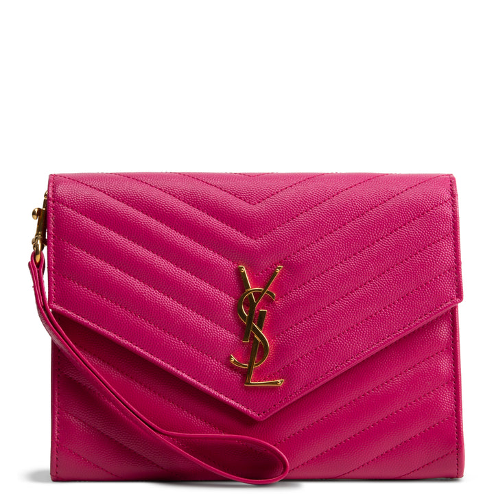 SAINT LAURENT Cassandre Flap Wristlet - Pink