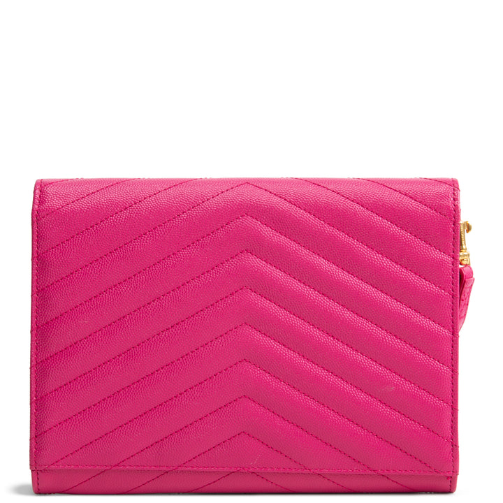 SAINT LAURENT Cassandre Flap Wristlet - Pink